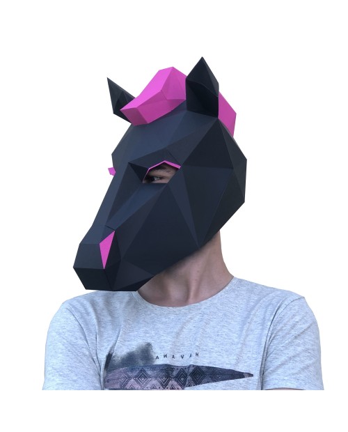 Wizardi 3D Papercraft Kit Horse Neon Mask PP-3KON-2BM