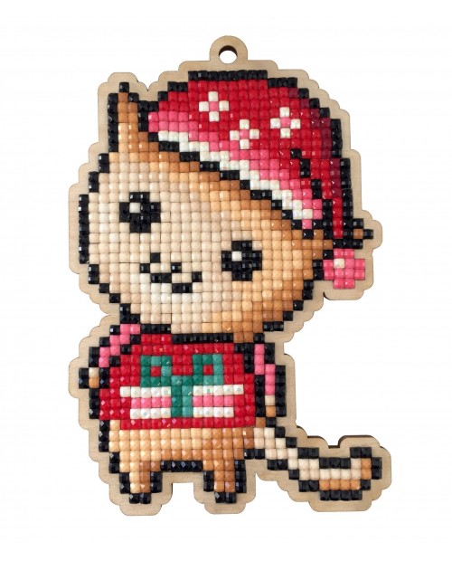 Kitten with Christmas Hat WWP448