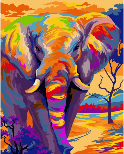 H081 Colourful Elephant